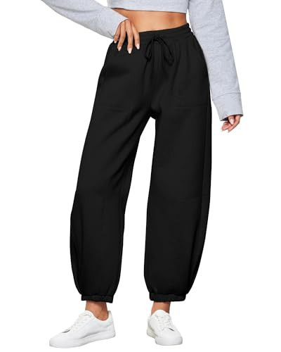 GRAPENT Women Clothing Oversized Baggy Jogger Pants for Women Womens Sweat Pants Cinched Bottom Jogger Pants Casual Joggers for Women Women Fashion Trendy Outfits Color Black XX-Large Size 20 to 22 | Amazon (US)