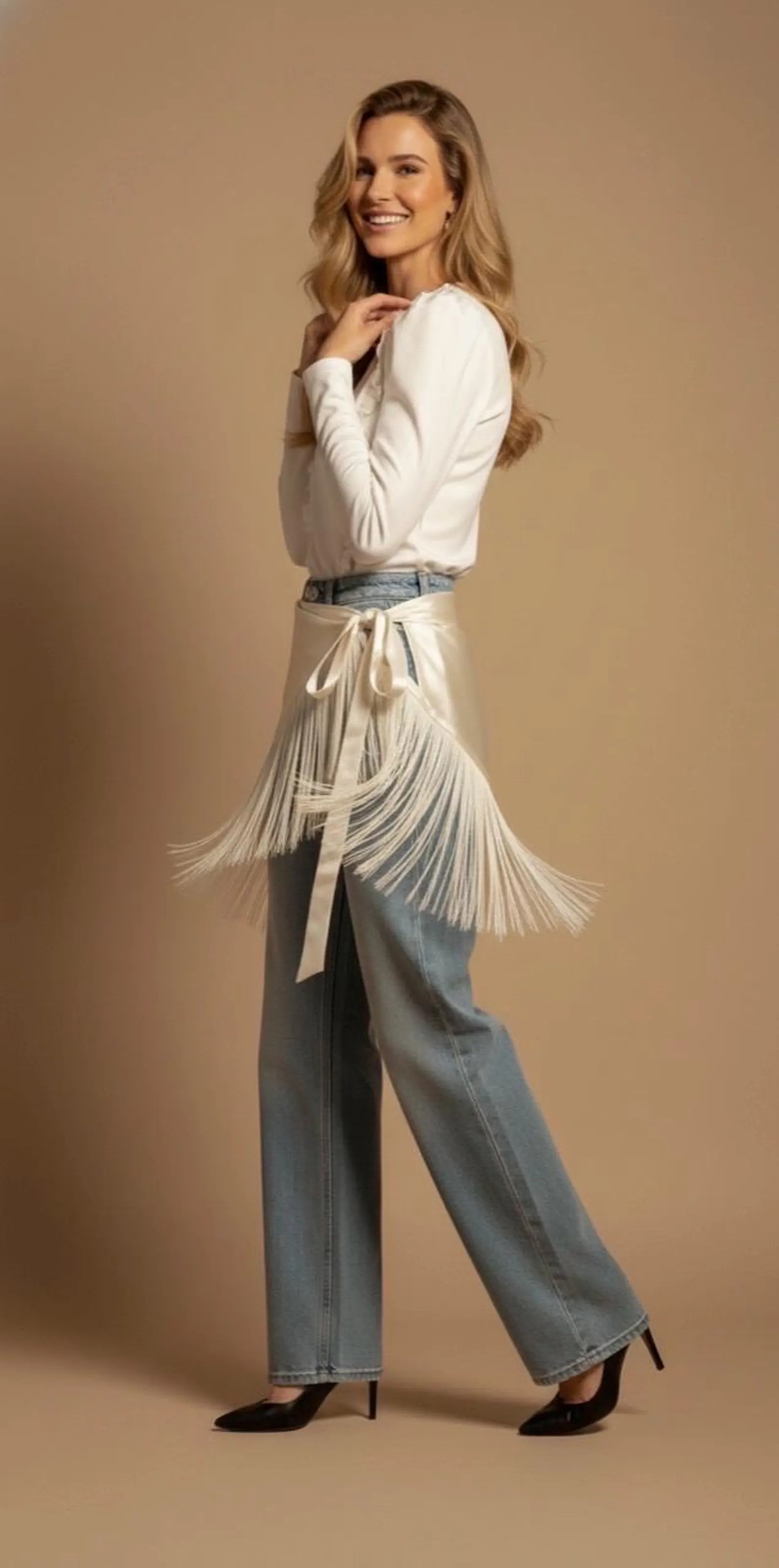 Ivory Raw Silk Fringe Belt Shawl, Handmade Textured Wrap Sash, Boho Bridal Obi Scarf, Shoulder Co... | Etsy (Global)