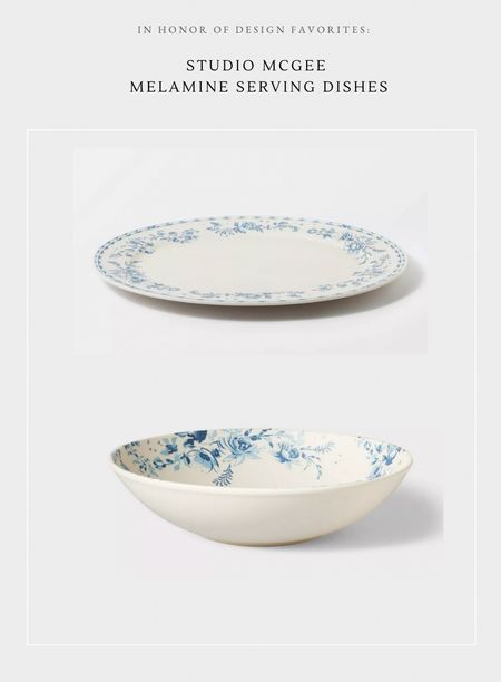 Melamine serving dishes in a beautiful blue and white floral pattern. 

#LTKfindsunder100 #LTKfindsunder50 #LTKSeasonal