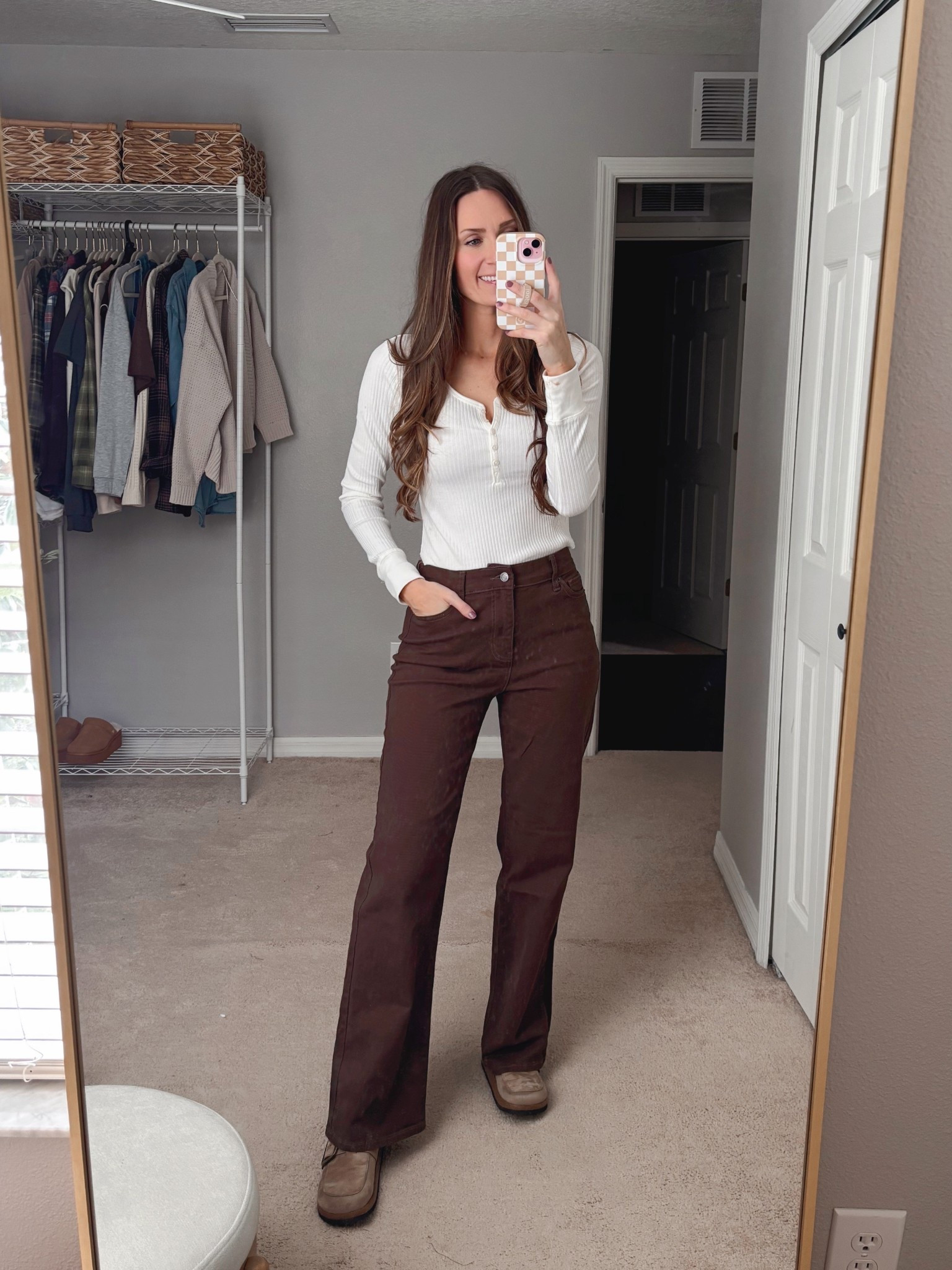 when I say I’m freaking out about these jeans- I mean it!! Haha! I cannot believe the fit on these!! They are perfect and I’m planning to wear them all the time! I’m so excited!! Haha!! 

**sizing:
Jeans: xs, fit tts for Walmart (like time and tru)
Top: small, I sized up one
Clogs: 8, I sized down a half size!


#walmartfashion #walmartstyle @walmartstyle @walmart #walmartfallfashion #walmartoutfit #chocolatebrown #trendingforfall #fallfashion #getthelookforless #walmartshopping #viralwalmartfinds 

#LTKSeasonal #LTKStyleTip #LTKFindsUnder50
