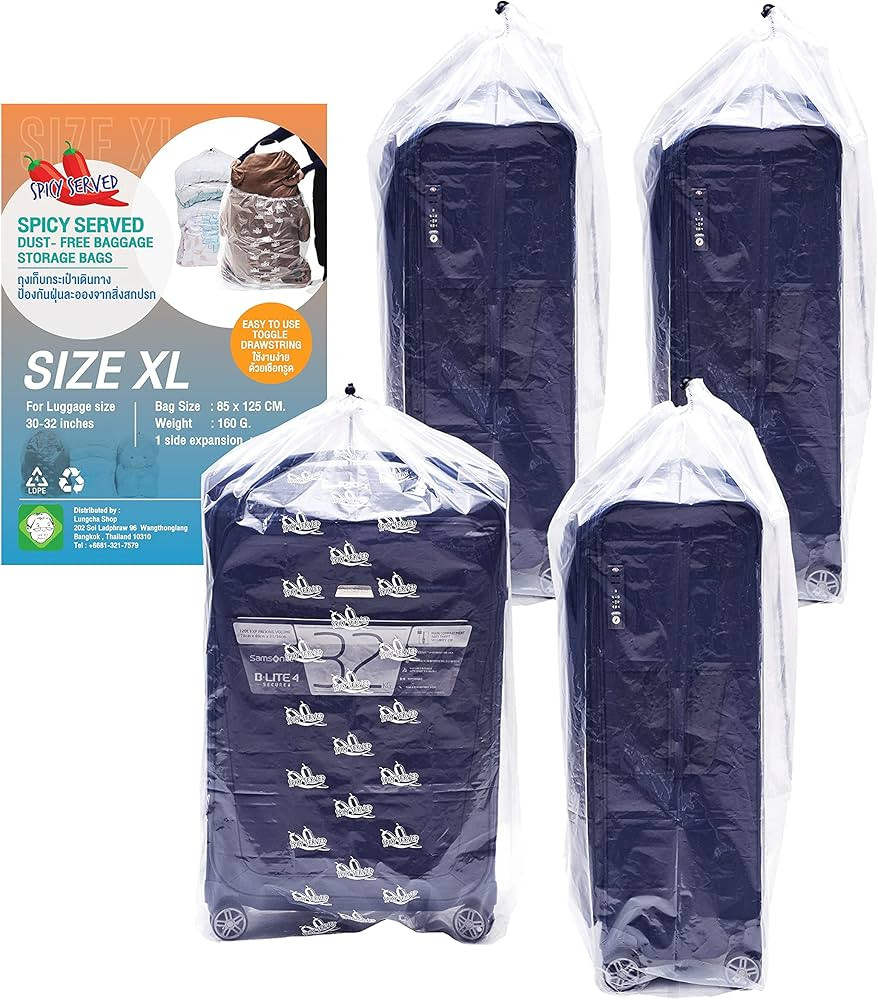 4 pieces of Dust Cover Big Plastic Drawstring Bags Multi-Purpose for Storage and Keeping Luggage,... | Amazon (US)