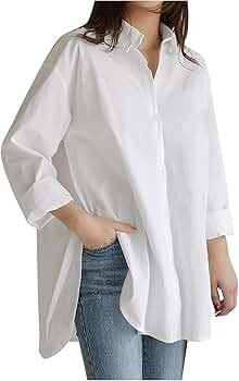 TOUPKO Plus Size Button Down Shirts for Women Long Sleeve Side Slit Oversized Business Casual Wor... | Amazon (US)