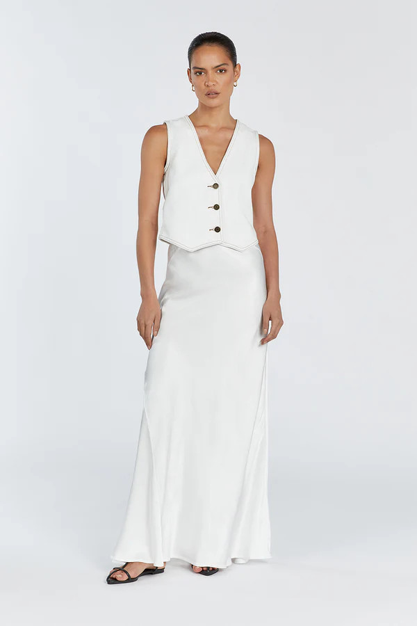 LENNON OFF WHITE DENIM VEST | DISSH