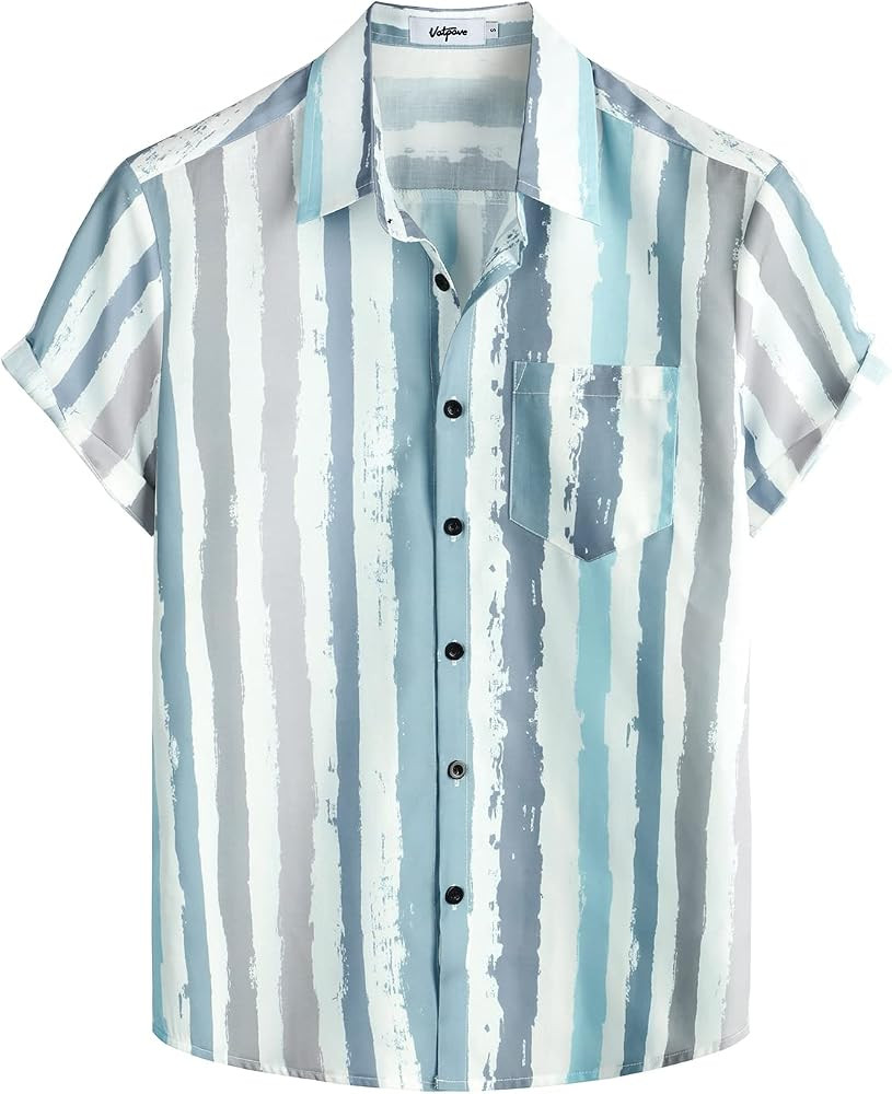VATPAVE Mens Summer Hawaiian Shirt Pastel Short Sleeve Button Down Shirts | Amazon (US)