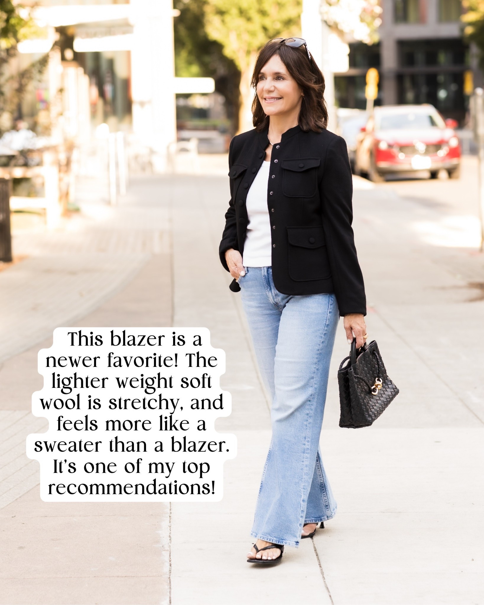 This blazer is a newer favorite! The lighter weight soft wall is stretchy, and feels more like a sweat sweater than a blazer. It’s one of my top recommendations! 🤍

#LTKSeasonal #LTKootd #LTKOver40