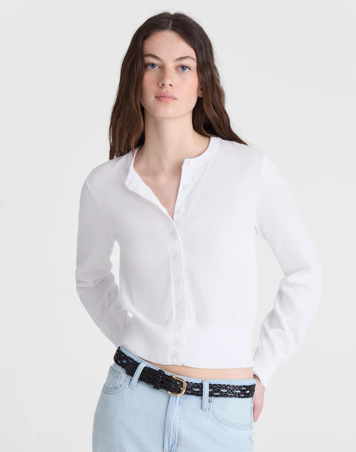 Button-Front Cardigan in 100% Cotton | Madewell