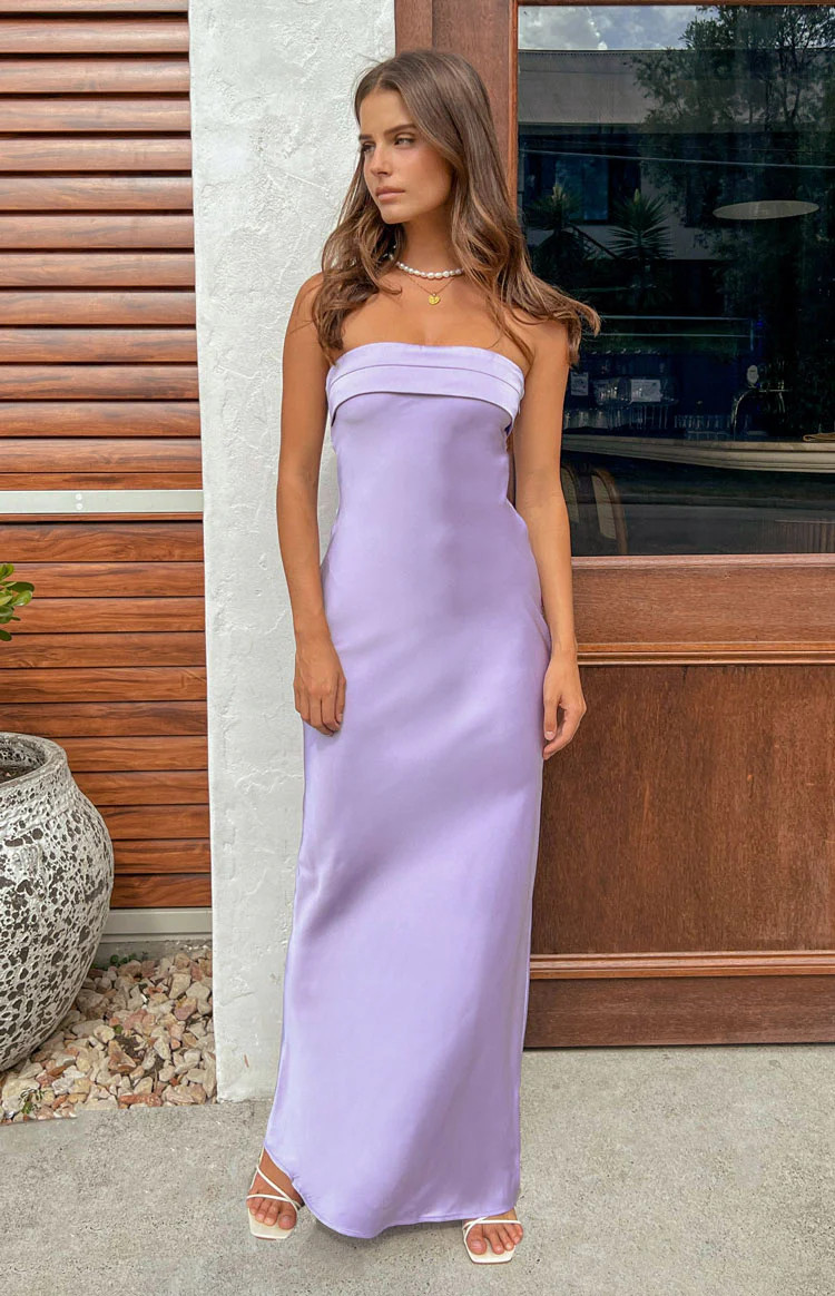 Maiah Lilac Maxi Dress | Beginning Boutique (US)