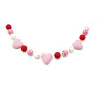 Valentines Banner, Felt Heart Garland, Pom Day Decor, Ball Bunting, Valentine Garland | Etsy (US)