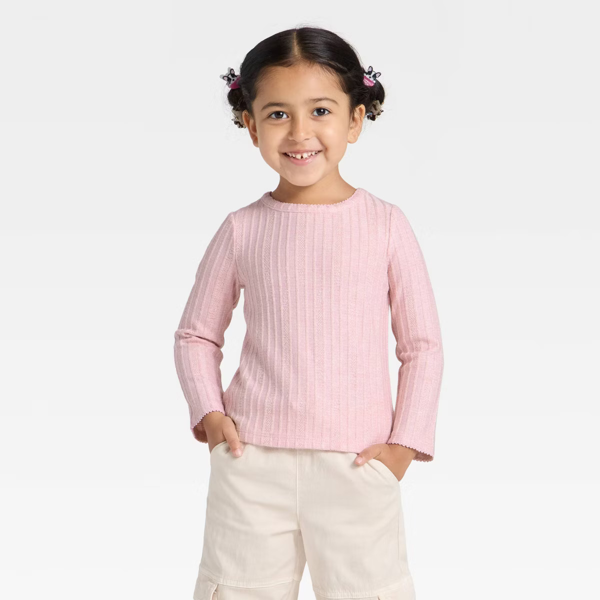 Toddler Girls' Pointelle Long Sleeve T-Shirt - Cat & Jack™ | Target