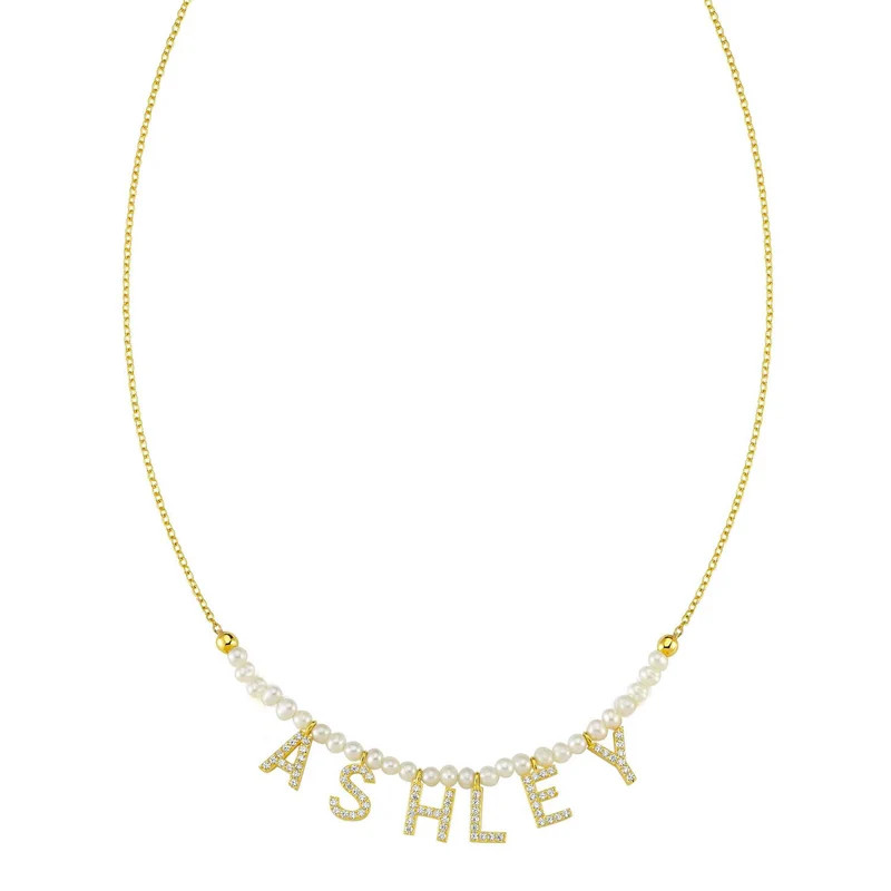 Custom Pearl It’s All in a Name™ Necklace (No Hearts) | The Sis Kiss