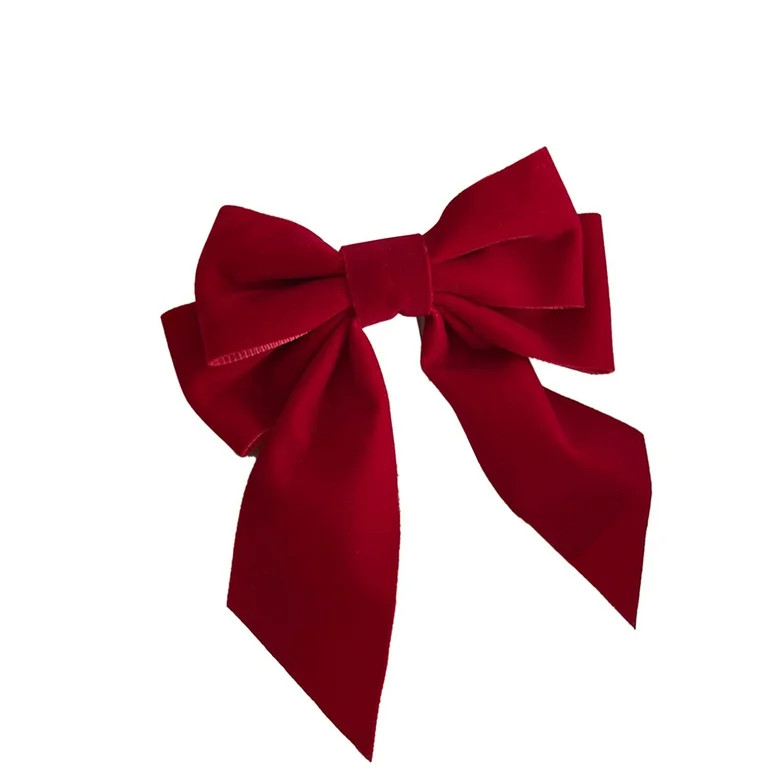 Yubnlvae Hair Bows for Women Wine Red Big Bow Hairpin News Style Children's Velvet Hairpin Temper... | Walmart (US)