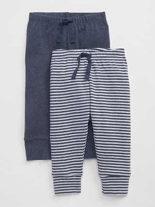 Gap Baby Favorite Stripe Knit Pants (2-Pack) Navy Heather Size 0-3 M | Gap US