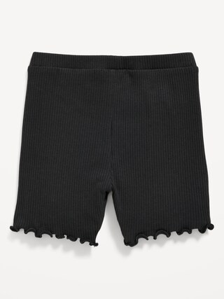 Rib-Knit Lettuce-Edge Biker Shorts for Toddler Girls | Old Navy (CA)