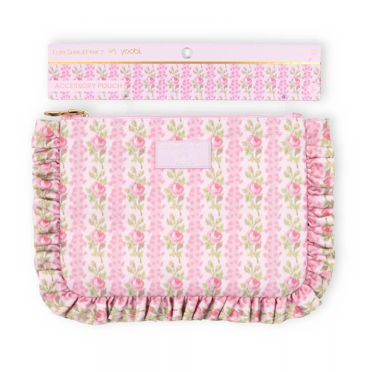 LoveShackFancy x Target - Yoobi Blooming Heirloom Flat Zip Pencil Case with Ruffles Strawberry Ma... | Target