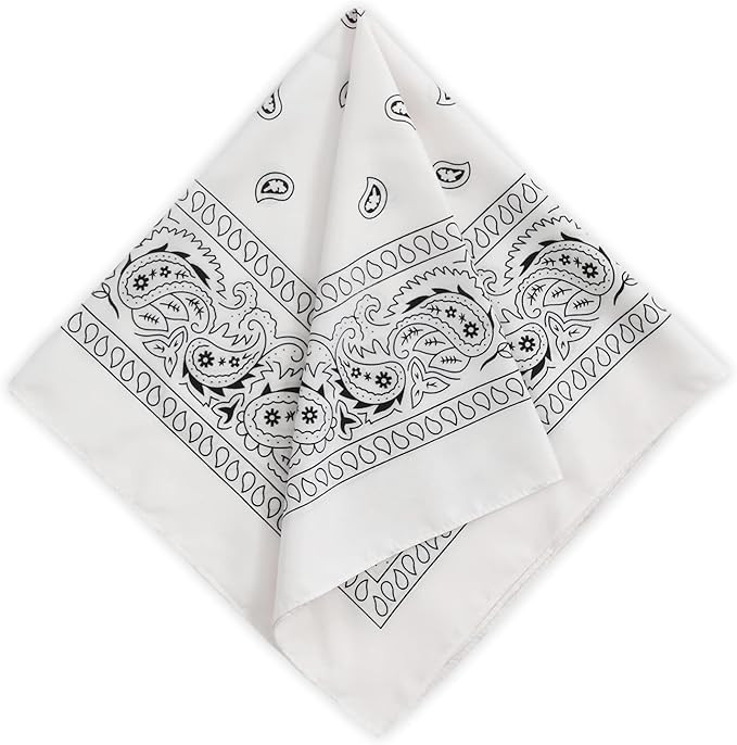 Large Bandana Headband - Handkerchief Bandanas for Men & Women - Paisley Bandana Pack - Cowboy Sc... | Amazon (US)