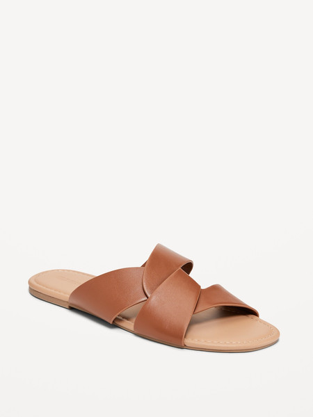 Faux-Leather Link Strap Sandals | Old Navy (US)