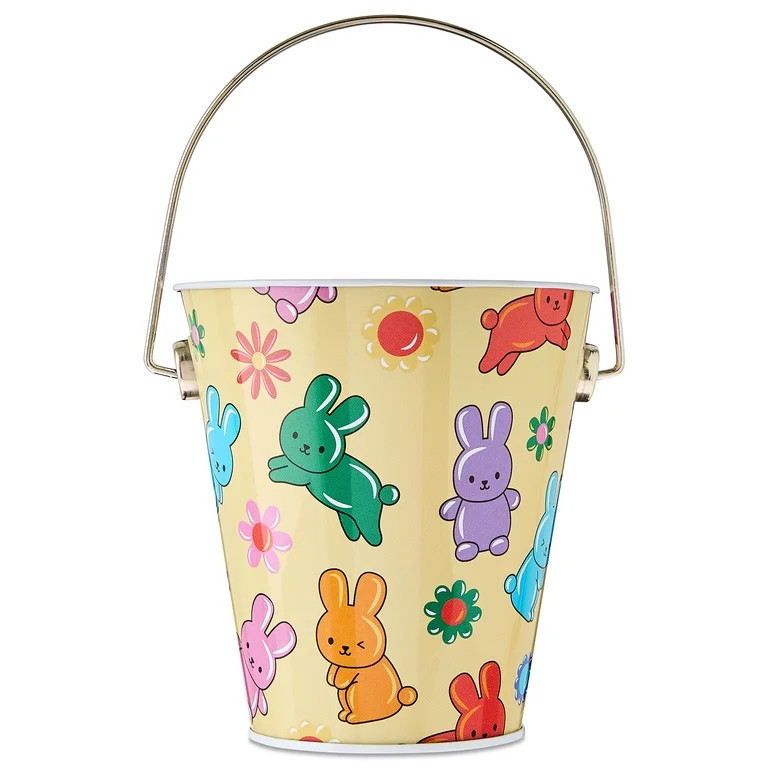 Bunnies and Flowers Tin Pail, Multicolor, 4" x 4.5", Easter by Way To Celebrate | Walmart (US)