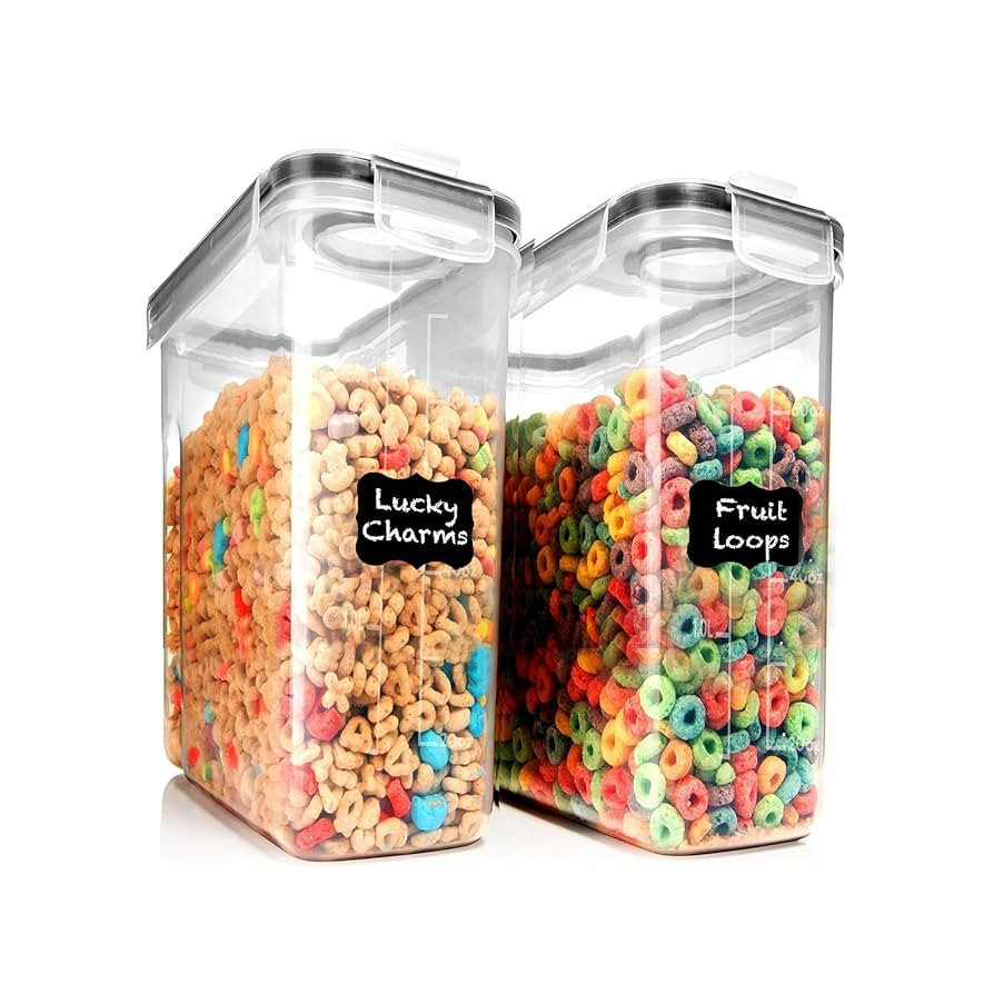 Shazo 2 Pack (2.5L / 84 Oz) Small Airtight Cereal Containers Storage for Food Storage, Perfect Sp... | Amazon (US)