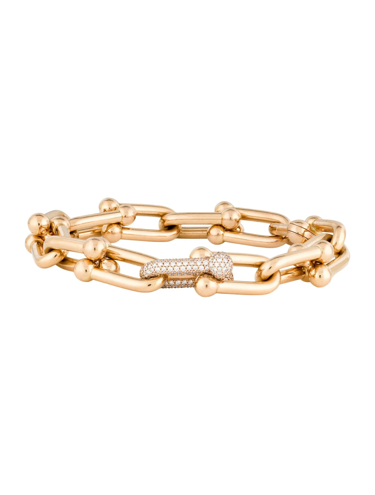 18K Diamond Hardware Link Bracelet | The RealReal