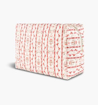 The Quilted Cosmetic Bag - Pink Emma Stripe | Hill House Home US