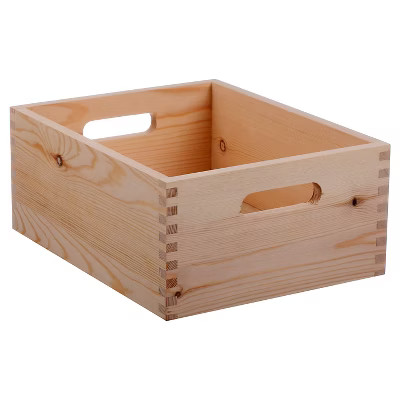 Unfinished Wood Crate Small - Natural Hand Made Modern® | Target