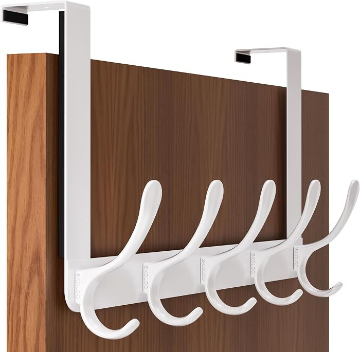 SKOLOO Over The Door Hook, Door Hanger Hooks for Hanging Clothes, Towels, Coats, Hats, Over The D... | Amazon (US)