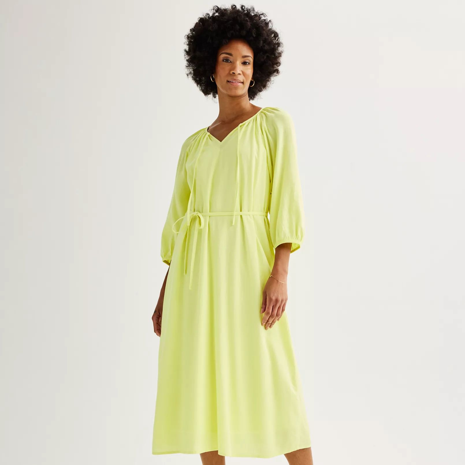 Women's Sonoma Goods For Life® Linen-Blend Midi Dress | Kohl's