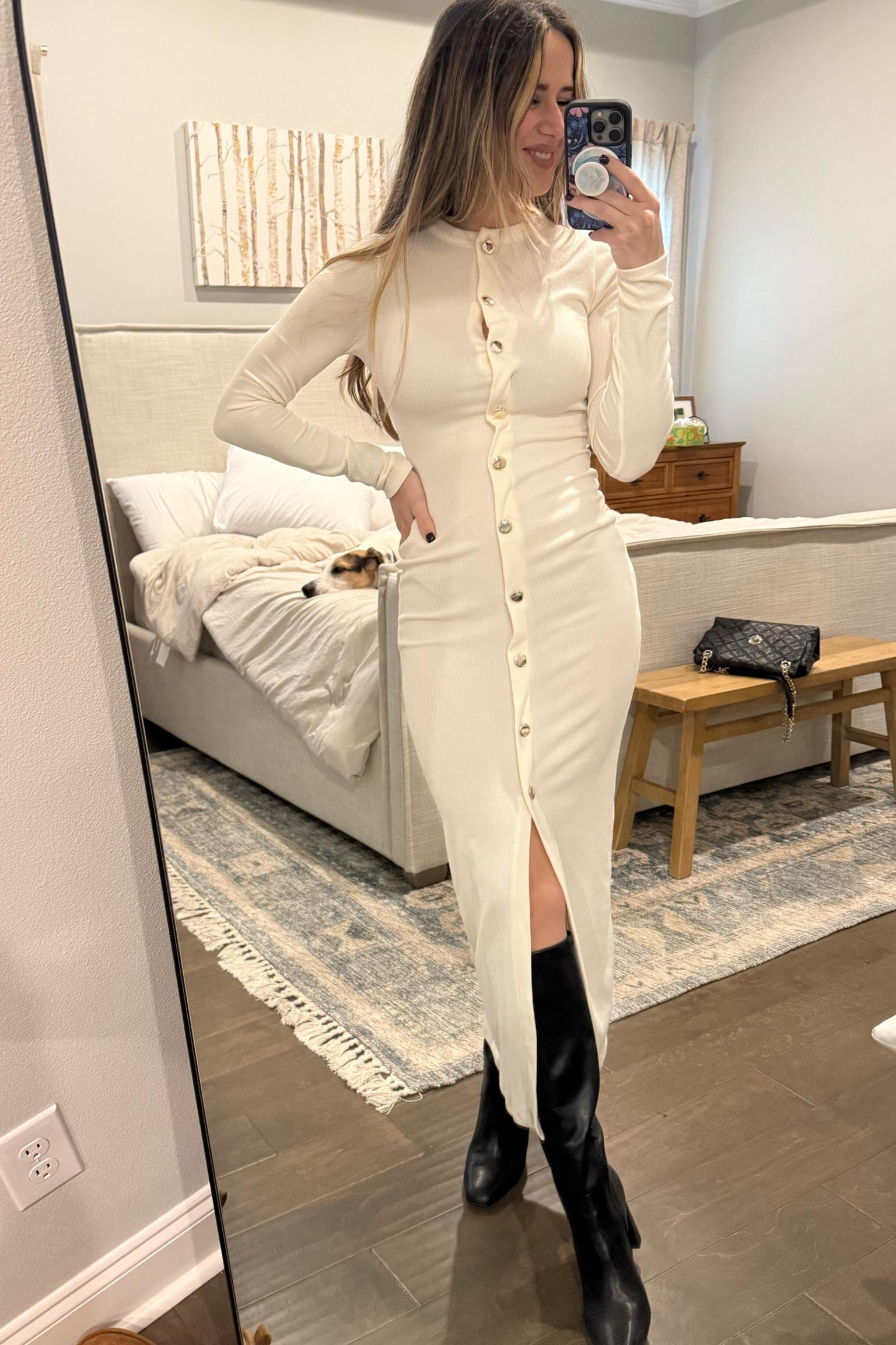 Sweater dress from ASOS 

Runs TTS - wearing size XS 
5’4// 24.5” waist and 32C 

Boots- I sized up 1/2 size but I’m between sizes. 
Wearing size 8 


#LTKSaleAlert #LTKSeasonal #LTKStyleTip