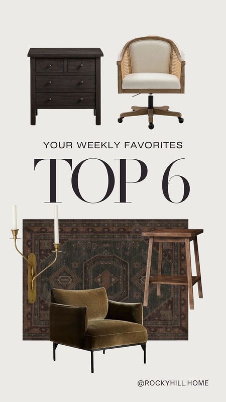 Last week’s favorite furniture and home decor, bestsellers, moody washable rug, magnolia double candle sconce, desk chair, pottery barn nightstand, side table, west elm penn chair 

#LTKstyletip #LTKhome