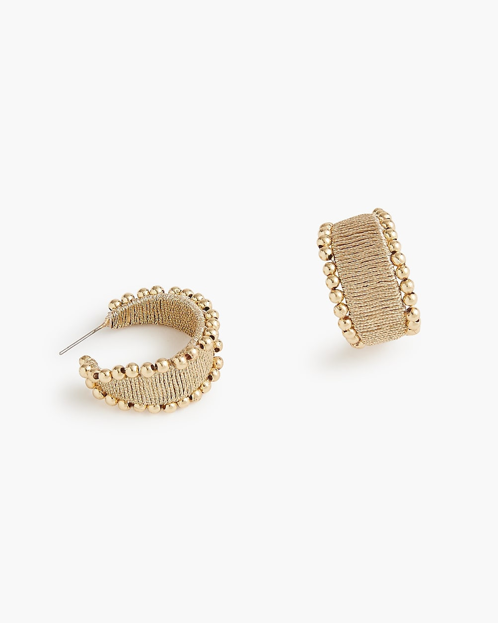 Metallic beaded hoop earrings | J.Crew Factory