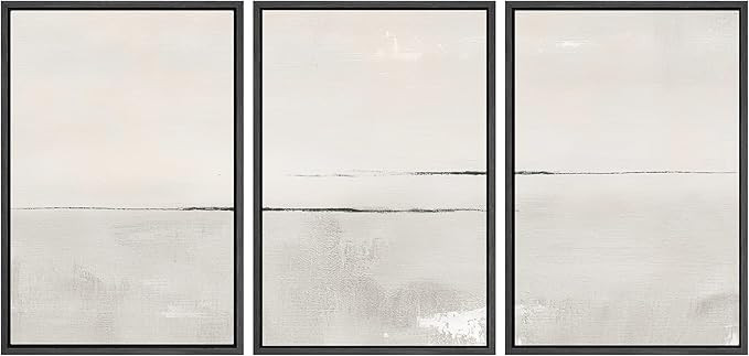 SIGNWIN Framed Canvas Print Wall Art Set Gray Duotone Pastel Watercolor Landscape Shapes Abstract... | Amazon (US)
