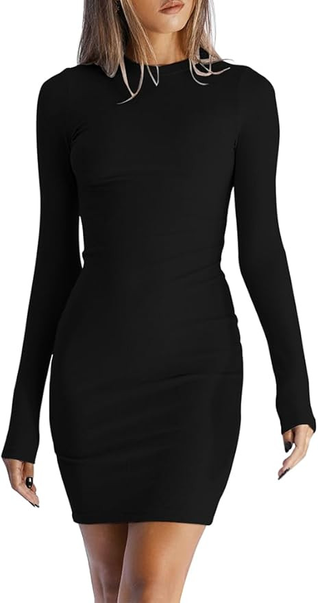 Women Long Sleeve Bodycon Maxi Dresses Sexy Wedding Party Pencil Dress Fall Trendy Casual Ribbed ... | Amazon (US)