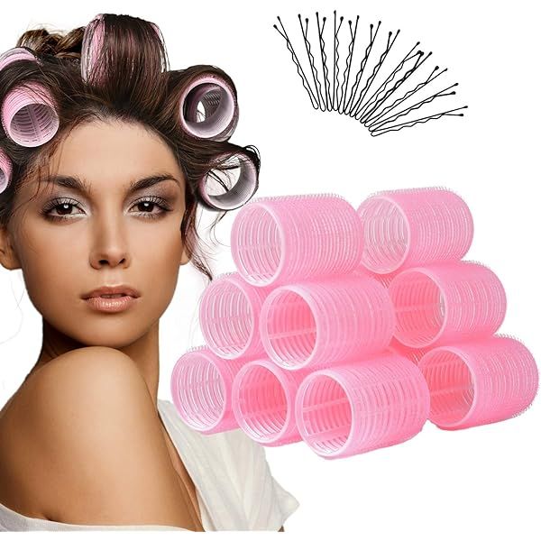 Conair Mega Self Holding Rollers, Pink, 9 Count | Amazon (US)