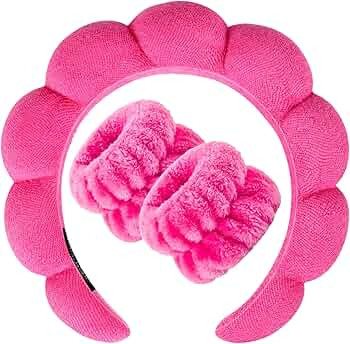Zkptops Spa Headband for Washing Face Wristband Set Sponge Makeup Skincare Terry Cloth Bubble Sof... | Amazon (US)