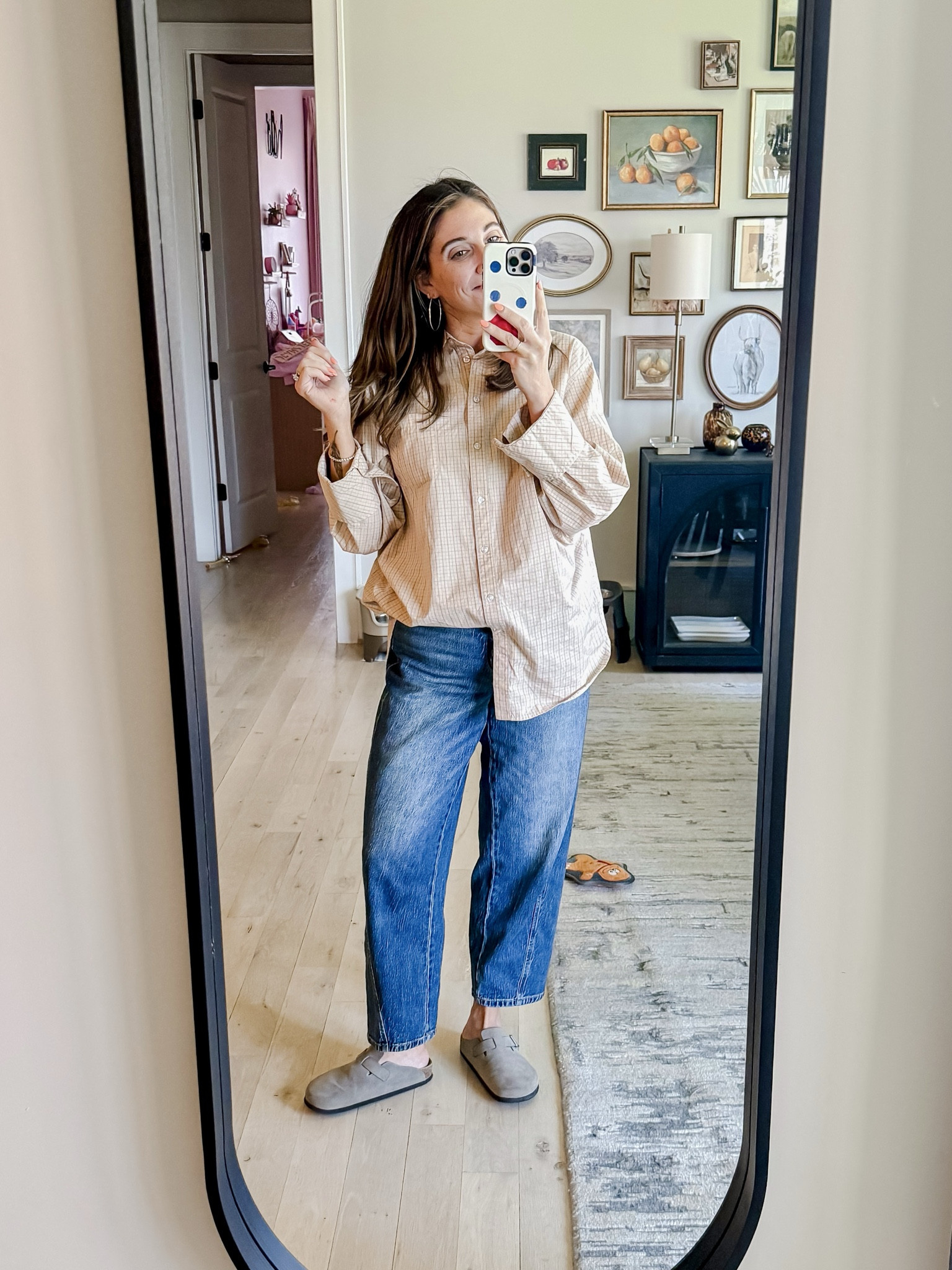 Mondays are better when the kids go back to school. JK, they were out of school Monday too 🙄 This button down is  new purchase and a great lightweight option for spring! Paired it with my favorite barrel jeans from Walmart 
Top M / Jeans 10 / Clogs tts

#LTKmomlife #LTKootd #LTKMidsize