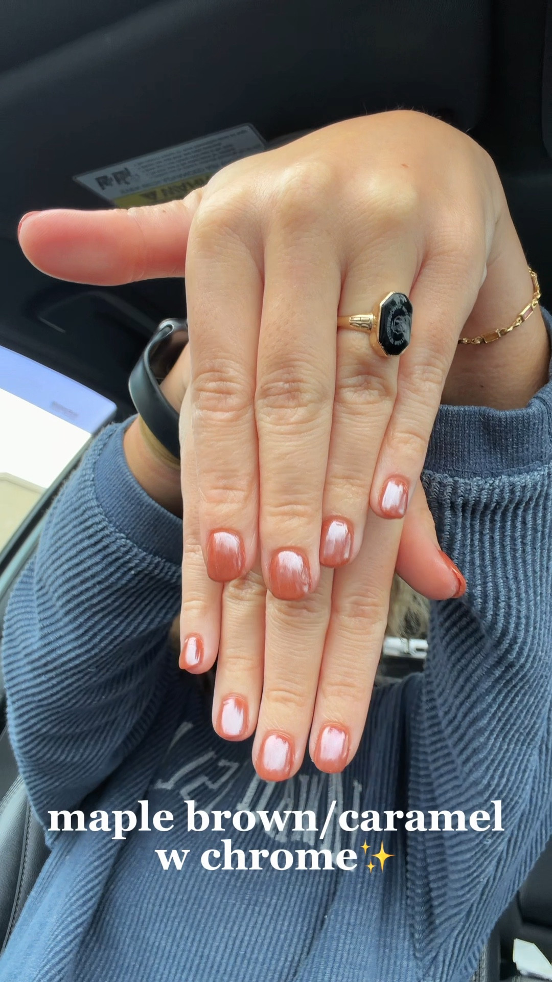 fall nail inspo/halloween nail inspo! maple brown color with chrome on top! 

#LTKHoliday #LTKHalloween #LTKBeauty