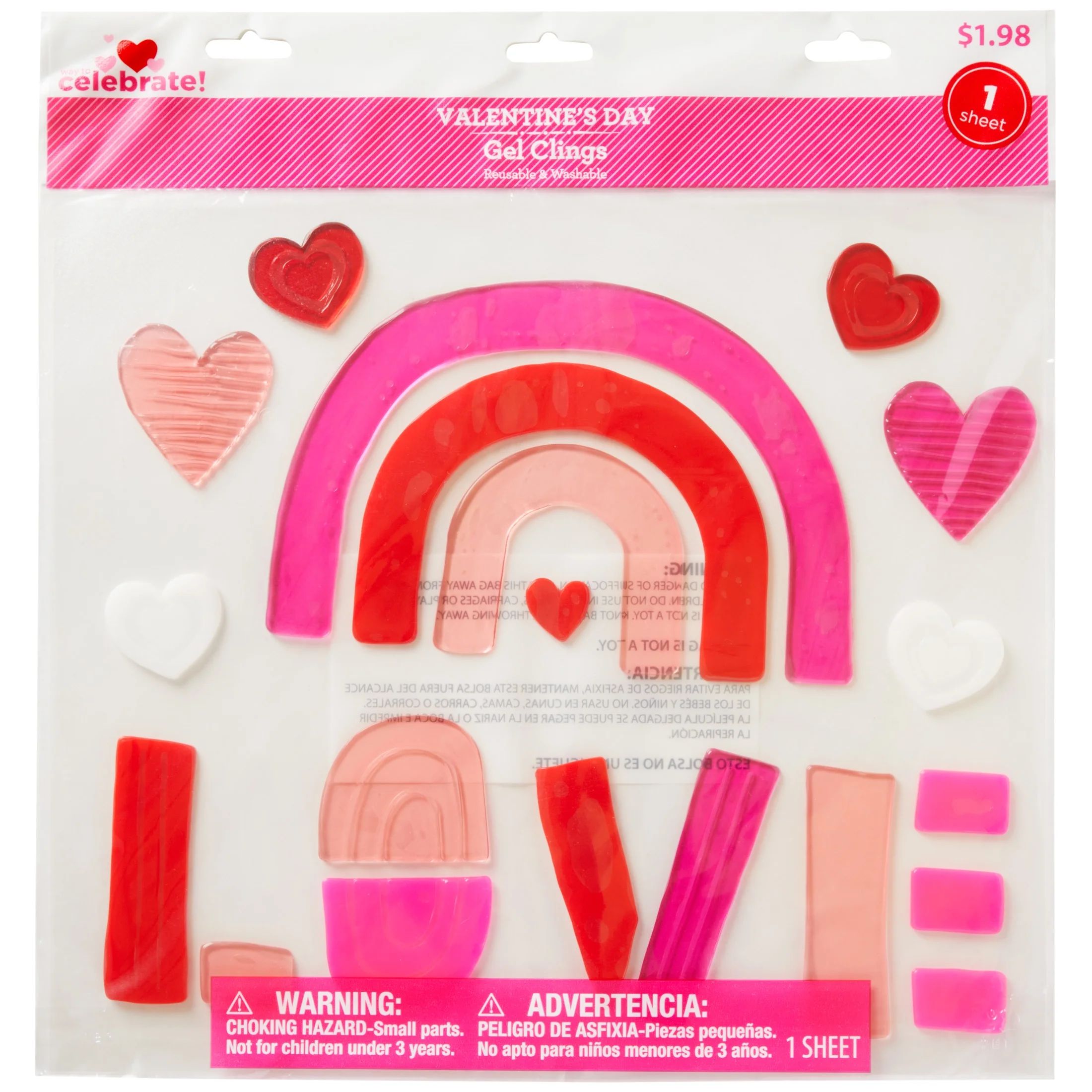 Valentine's Day Love Gel Clings - Way to Celebrate | Walmart (US)