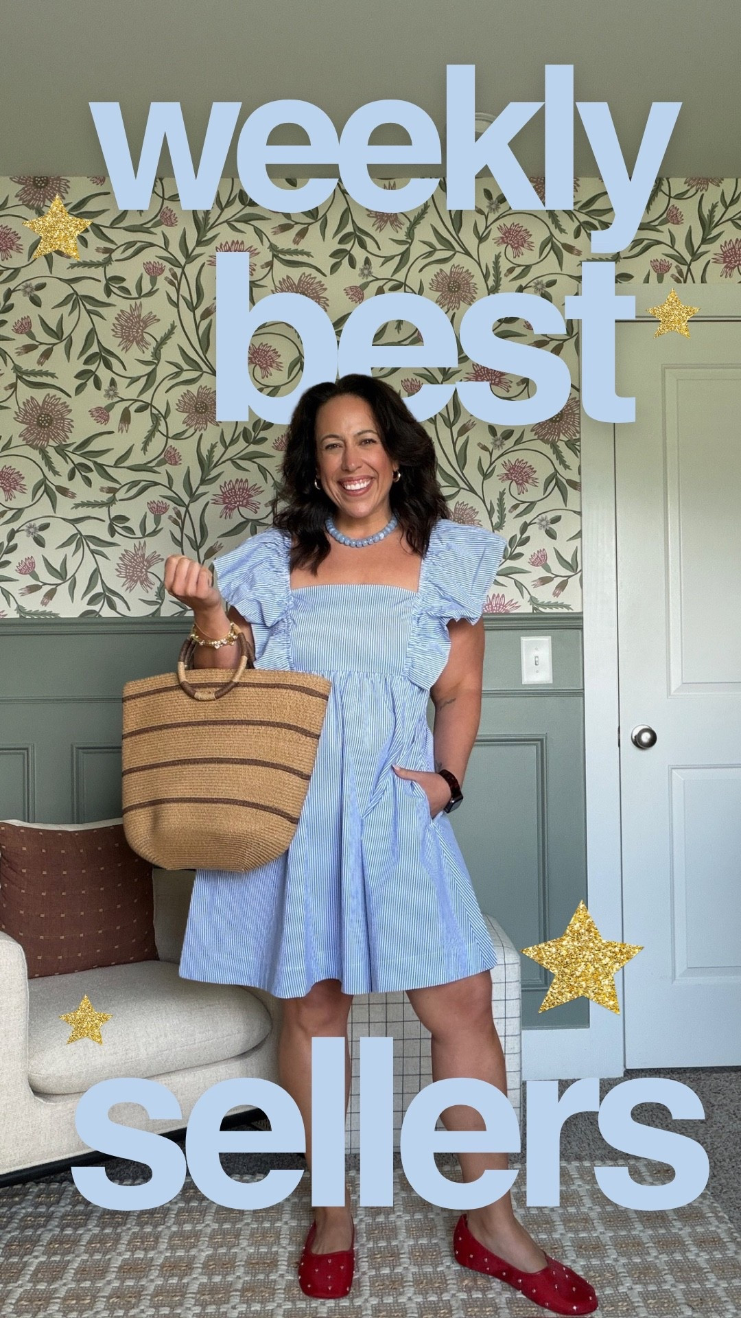 We’re talking weekly best sellers! At the top of the list is this blue dress from Walmart! I paired it with a beaded necklace, fun bag, and a red shoe for an added pop of color!

#LTKdayinmylife #LTKootd #LTKgrwm