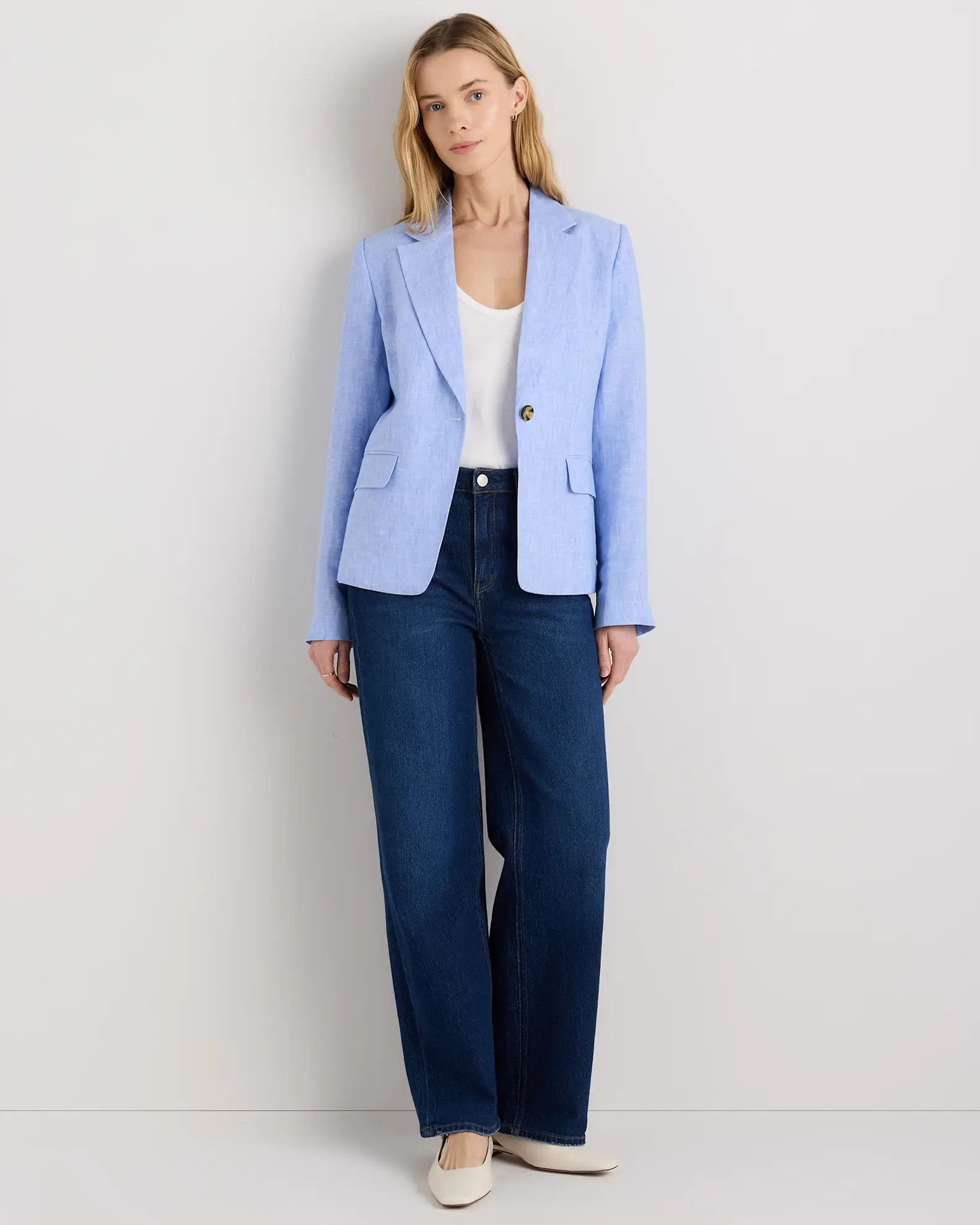 100% European Linen Structured Blazer | Quince
