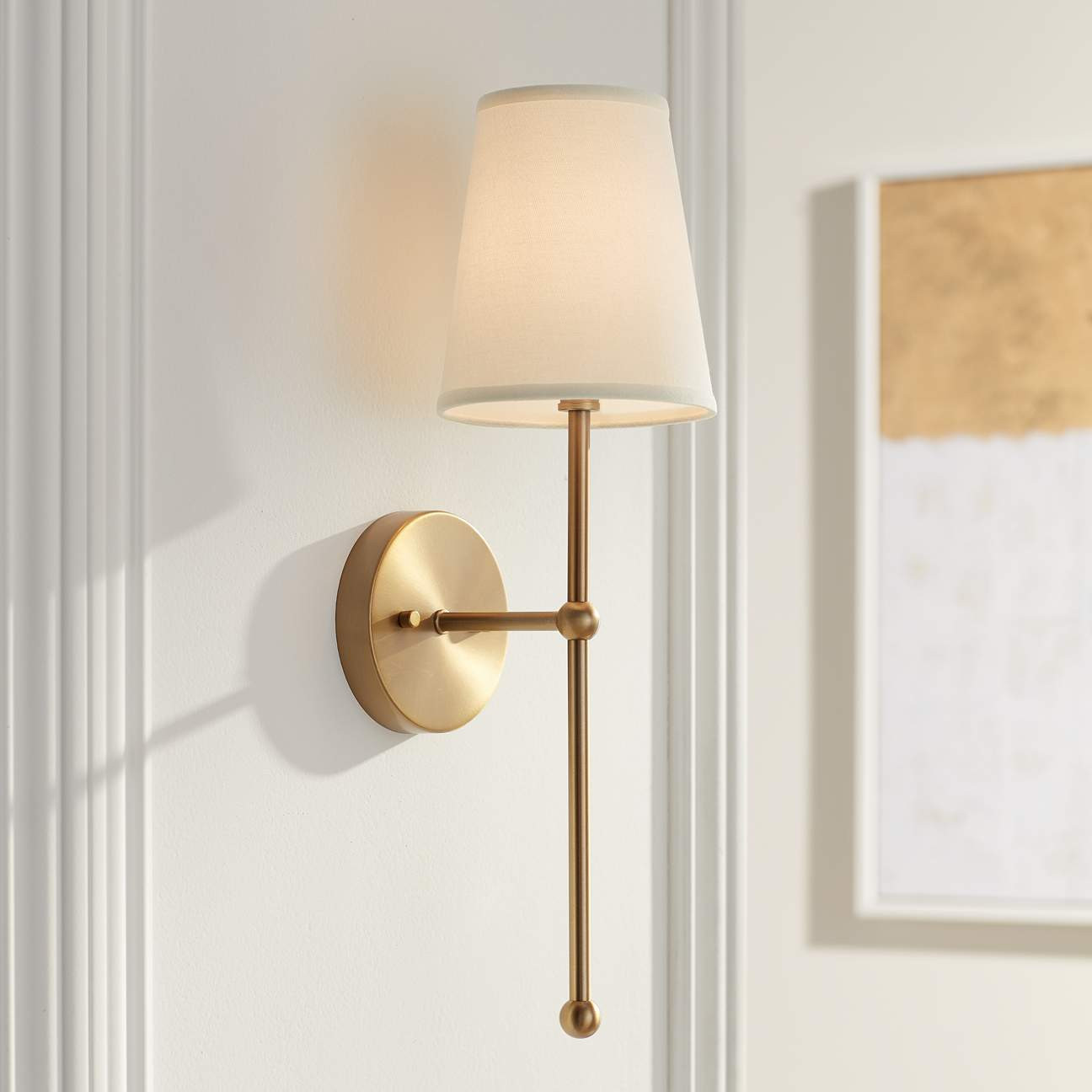Possini Euro Elena 21" High Warm Brass Wall Sconce | Lamps Plus
