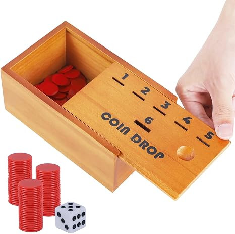 Juegoal Coin Drop Set, Pennies Dice Games for Kids and Adults, Wooden Tabletop Board Game Sets fo... | Amazon (US)