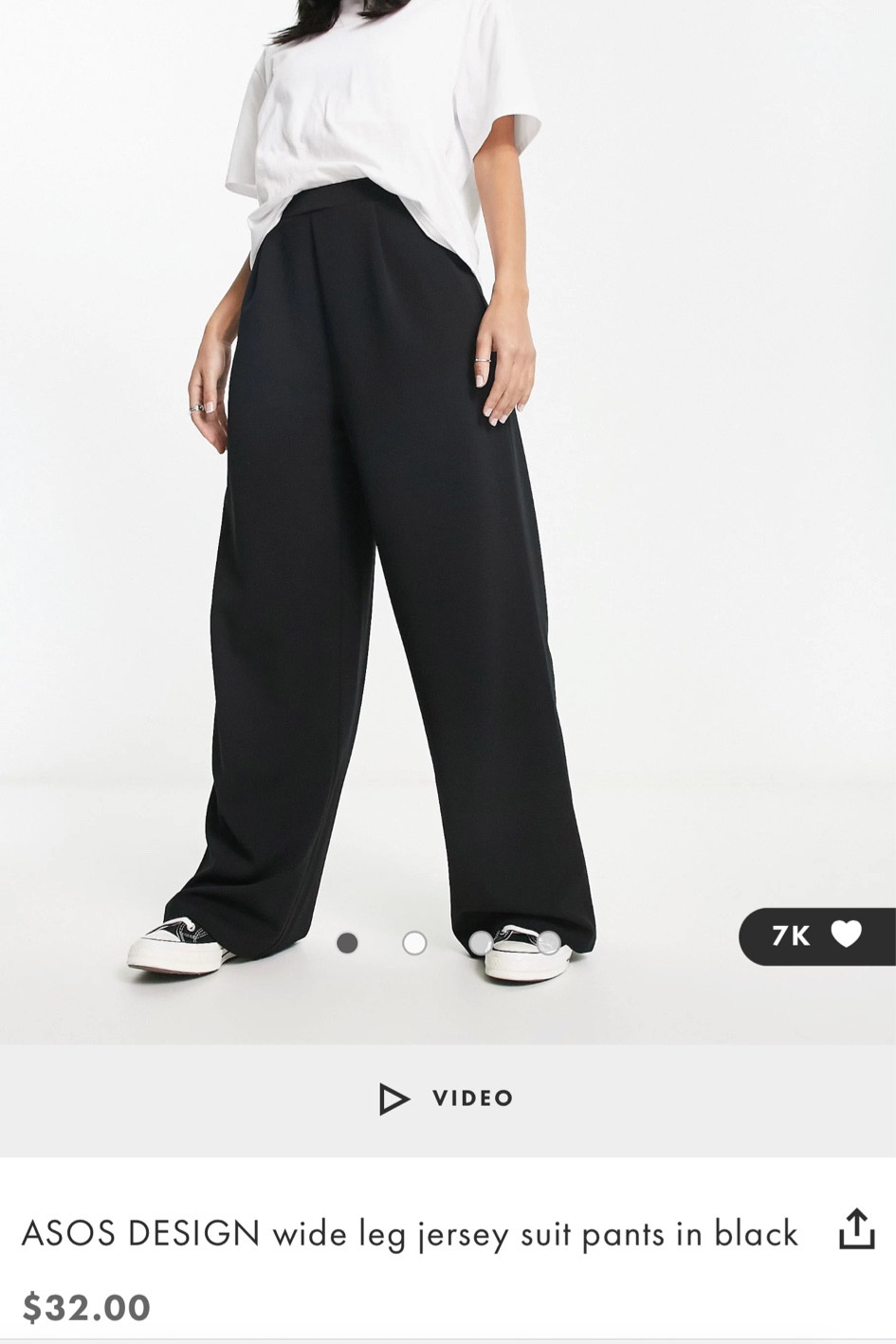 Wide Leg Jersey Suit Pants -ASOS

#LTKworkwear #LTKstyletip #LTKunder100