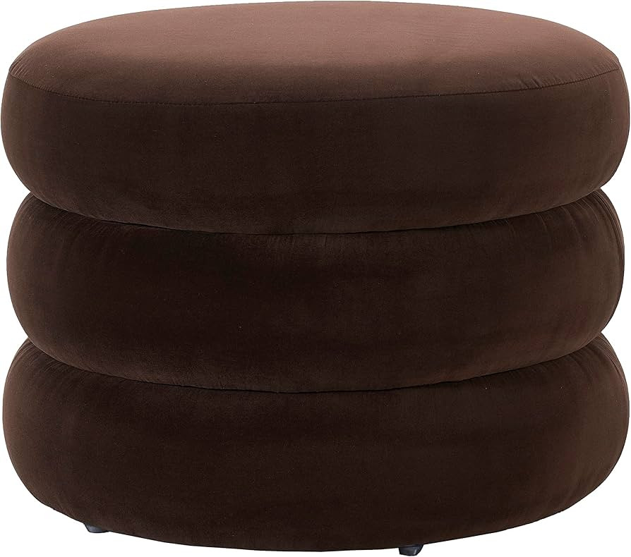 Sagebrook Home 23X17 Triple Tiered Round Ottoman, Brown, Round, Plywood, Contemporary, 23" L X 23... | Amazon (US)