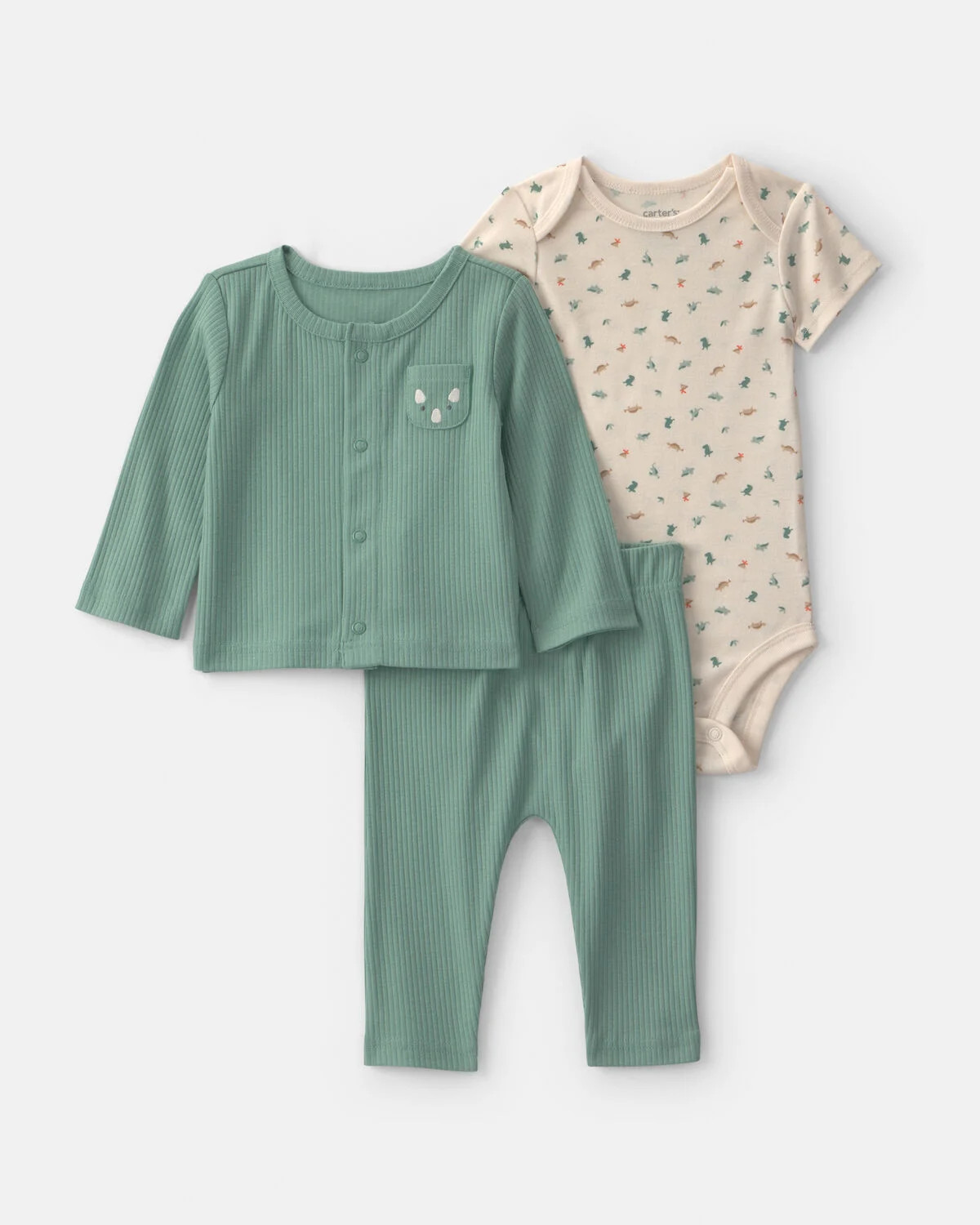Baby Boy 3-Piece Dinosaur Layering Set - Green | Carter's | Carter's Inc