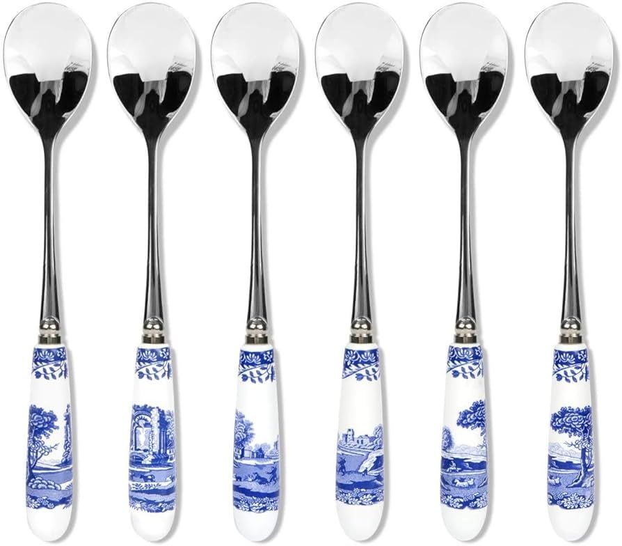 Spode Blue Italian Collection Teaspoons | Set of 6 | Made of Stainless Steel with Porcelain Handl... | Amazon (US)