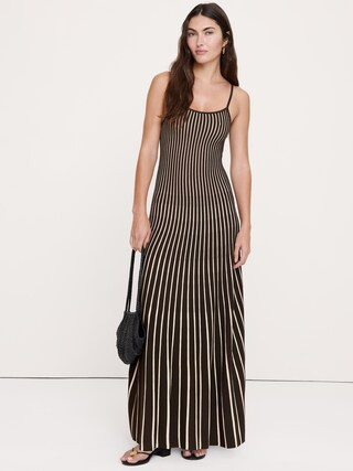 Sculpted Stripe Maxi Dress | Banana Republic (US)