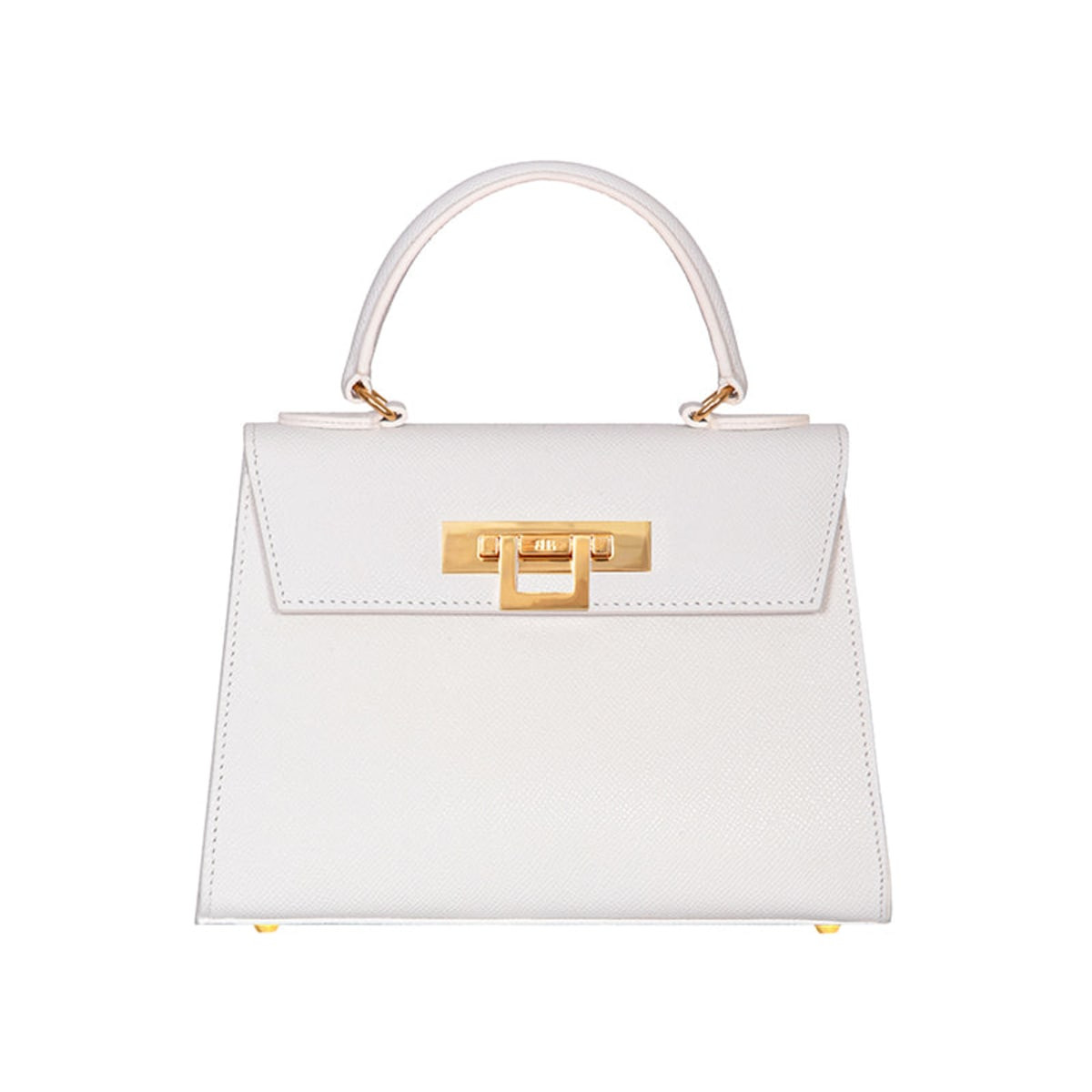 Fonteyn Midi Dolomite Pebble Print Calf Leather Handbag - White | Wolf & Badger (US)