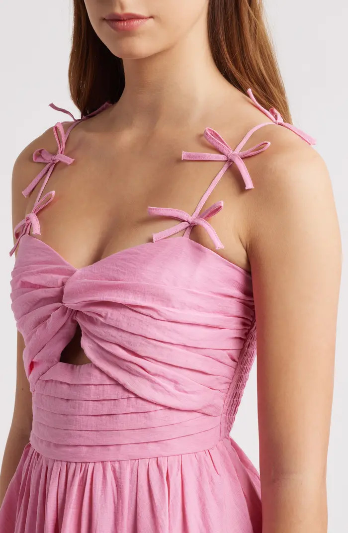 Bow Detail Cutout Midi Dress | Nordstrom