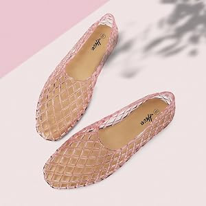 HEVA Women's Jelly Mesh Flats | Amazon (US)