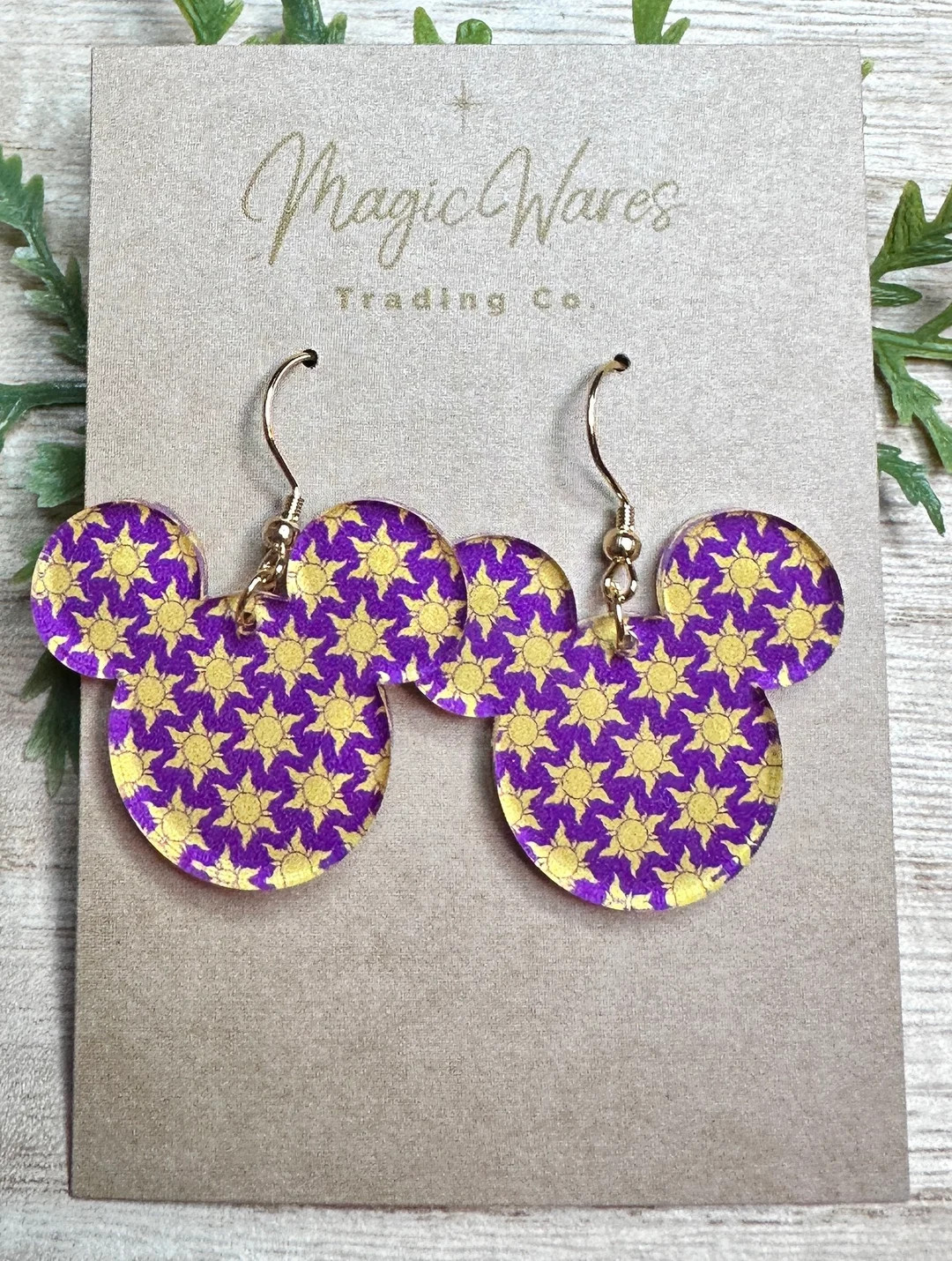 Lost Princess, Mouse Head Shaped Laser Cut Acrylic Earrings, Custom Printed Tangled Pattern Acryl... | Etsy (US)